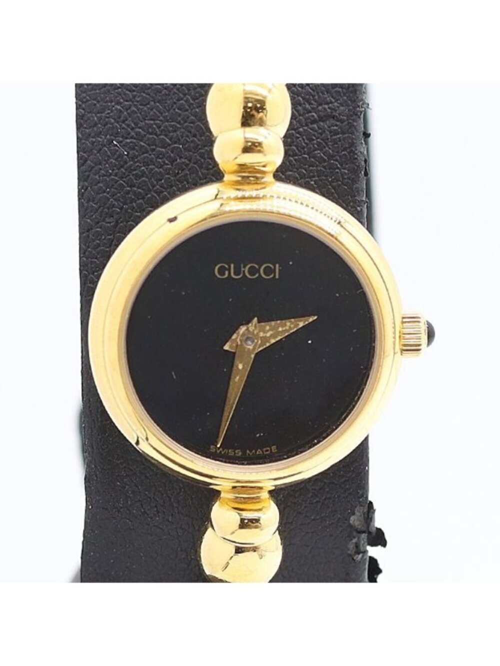 Gucci Black Dial Bangle Watch